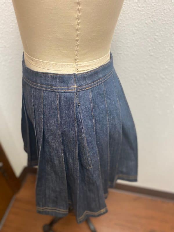 Pleated Denim Skirt